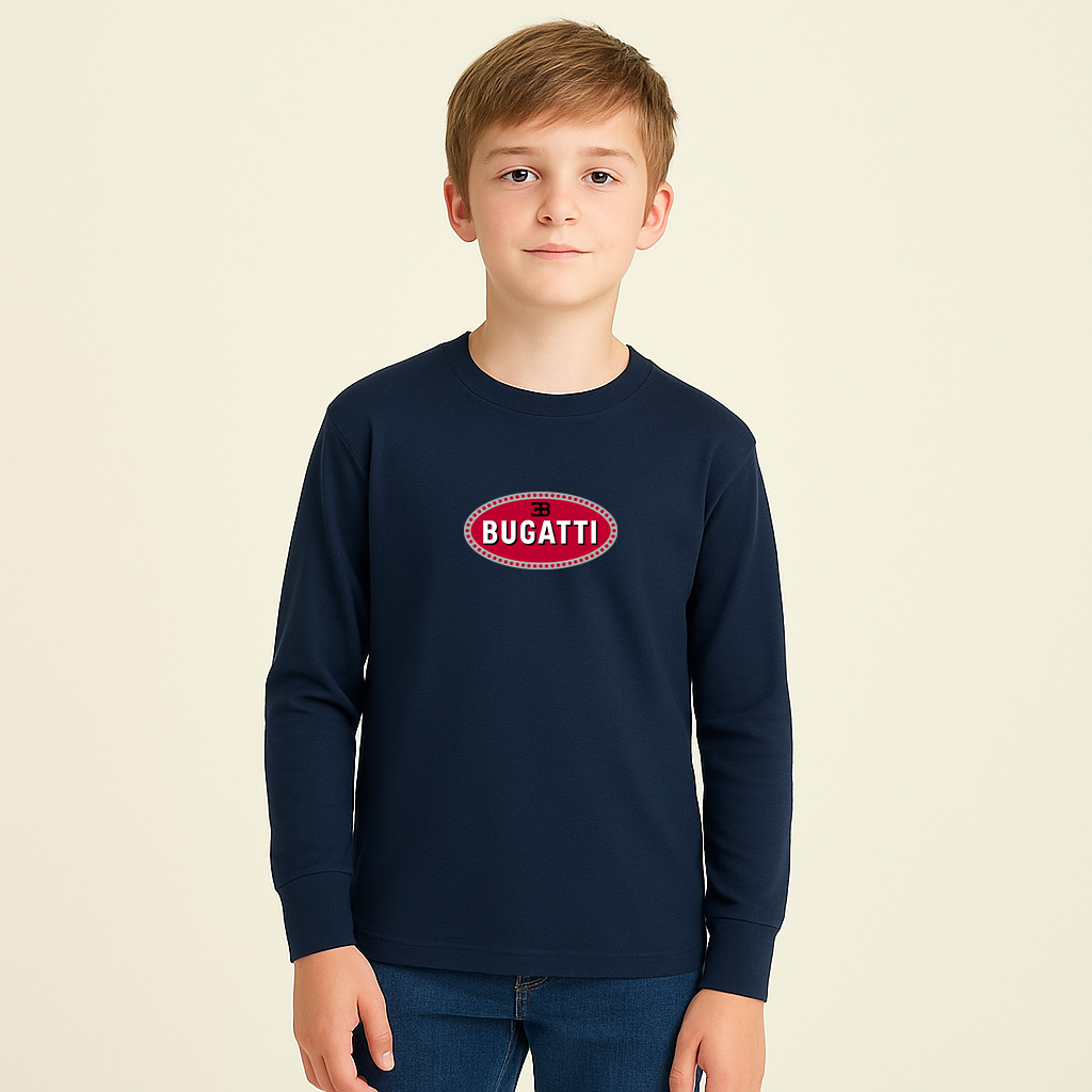 Youth Kids Bugatti Car Long Sleeve T-Shirt